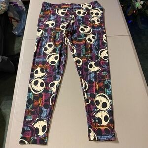 LulaRoe LLR Regular One Size OS Jack Skellington Rainbow Disney Leggings EUC